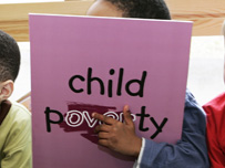 Child poverty sign