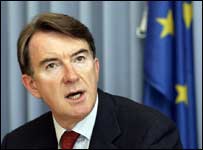 O comissário europeu de Comércio, Peter Mandelson.