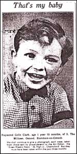 Newspaper cutting of ray age approx two years