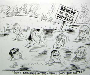 Newspaper cartoon depicts ailing British economy