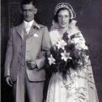 A proud John with his beautiful bride, Julia