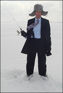 Justin ice fishing