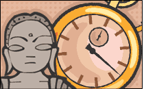 Image of buddha and clock