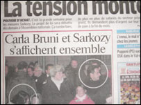 सार्कोज़ी और ब्रूनी पर ख़बरें