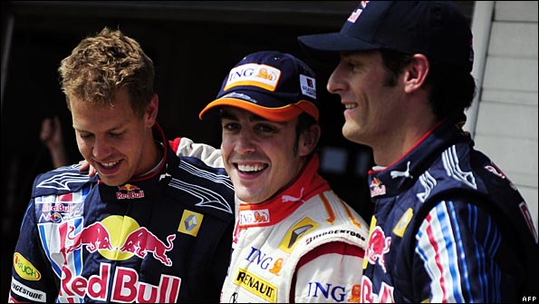 Sebastian Vettel, Fernando Alonso, Mark Webber, Hungaroring