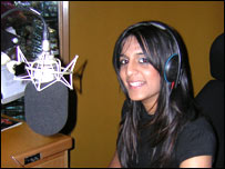 Sejal in the BBC Leicester studios