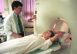 Patient entering MRI scanner