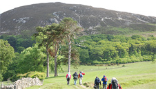 walking past the farmhouse