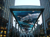 A huge digital advertising screen.