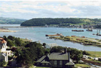 Llyn gan Bryn Hughes o ben y Fadre yn 1987 wrth iddynt adeiladu twnel Conwy