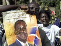 Apoiador de Raila Odinga, candidato derrotado na eleição presidencial no Quênia