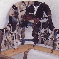 Inside the chaise longue garments were used as stuffing