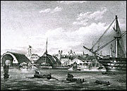 Princess Victoria arriving at Devonport in 1833 (National Maritime Museum)