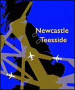 Map of the UK showing air corridors