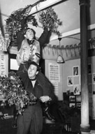 RAF officers prepare their mess for Christmas