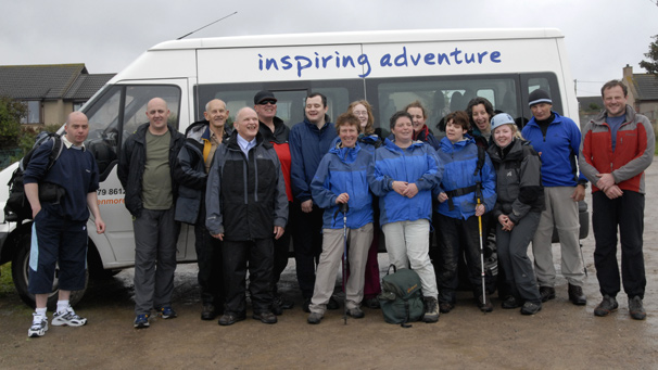 A group photo of those involved in the Mountaineering Council of Scotland's Visually Impaired Course.