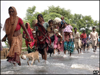 vítimas das inundações na Índia 