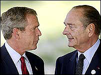 George Bush ve Jacques Chirac