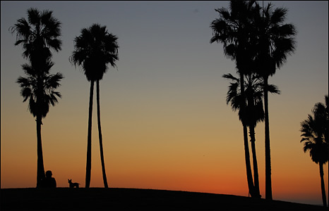 Hoàng hôn trên bãi biển Venice