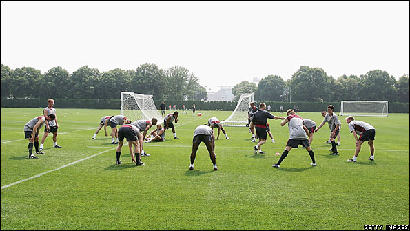 Footballers are put through their paces
