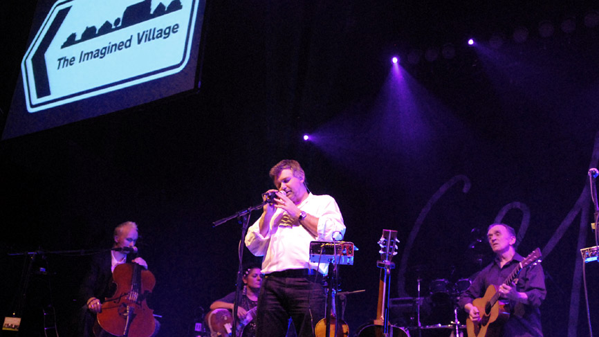 The Imagined Village live at The Old Fruitmarket. Photo by Louis Decarlo