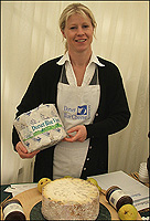 Emily Davies with her Dorset Blue Vinny Cheese