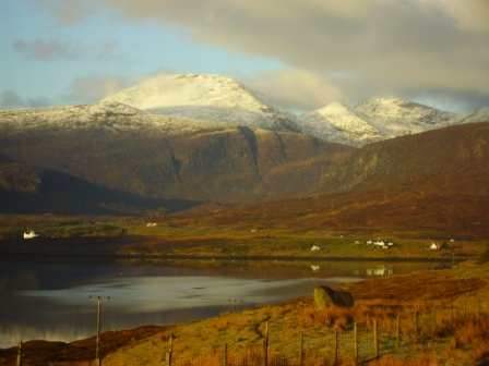 Spring Snowcap on Harris hills
