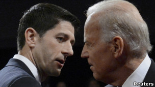 آقایان رایان و بایدن در طول مناظره بارها سخنان یکدیگر را قطع کردند و عقاید یکدیگر را به سخره گرفتند