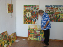 Stass Paraskos with his work