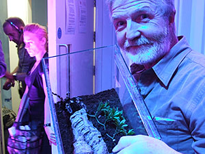 George McGavin backstage with a tarantula