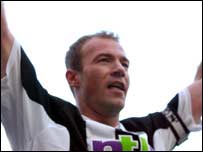 Alan Shearer celebrates