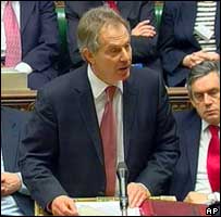 Tony Blair no seu discurso no Parlamento, nesta quarta-feira