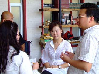 The crew with the family.