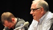 Stephen laughing at Andy Cameron's joke.