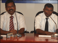 Doctors addressing a press conference arranged by the security officials (file photo)