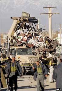 صحنه حمله انتحاری امروز (پنج دسامبر) در کابل