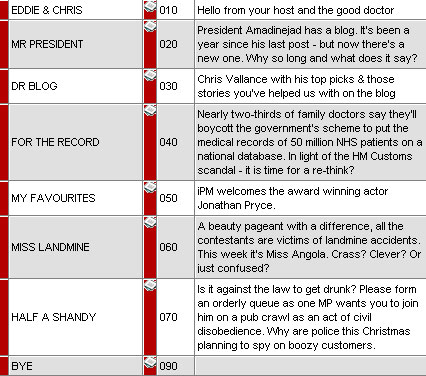 RunningOrder24/11/07