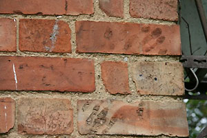 finger marks on bricks