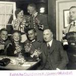Karl Rohrbach (far right)serving German officers in the Koblenz wine bar where he worked in pre-war Germany