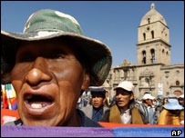 Protestos na Bolívia