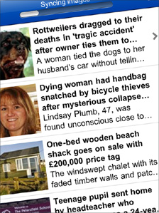 Screenshot of the Daily Mail's iPhone app