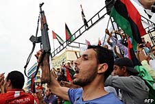 A Libyan rebel with AK-47