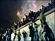 Berliners celebrate the fall of the Wall