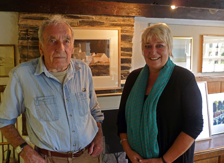 John Knapp-Fisher with Nicola Heywood Thomas at his at his studio in Croesgoch