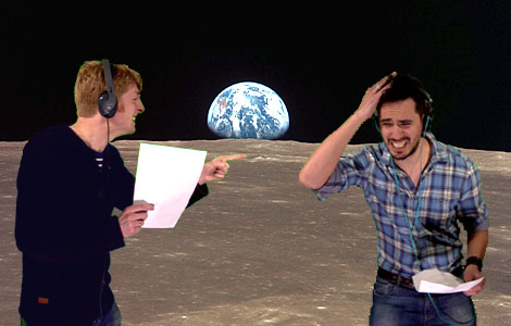 Neil and Finn on the moon