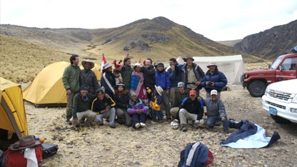 The Amazon team at their camp in Angostura