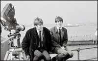 Paul and John on the Liverpool waterfront
