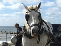 Unloading barrels for Southwold pier