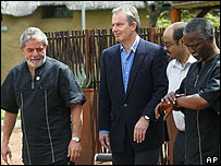 Lula, Tony Blair, Meles Zenawi e Thabo Mbeki (da esq. para dir.)