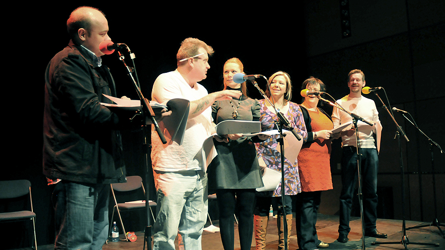 Cast rehearsal at the Centre for Contemporary Arts, Glasgow.